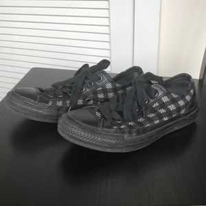 Converse Black Plaid All-Star Sneakers